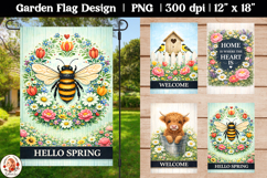 Spring Welcome Bumble Bee Garden Flag Product Image 1