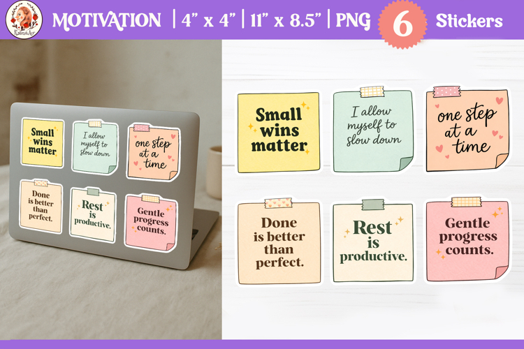 Motivation Stickers cozy affirmation stickers example image 1