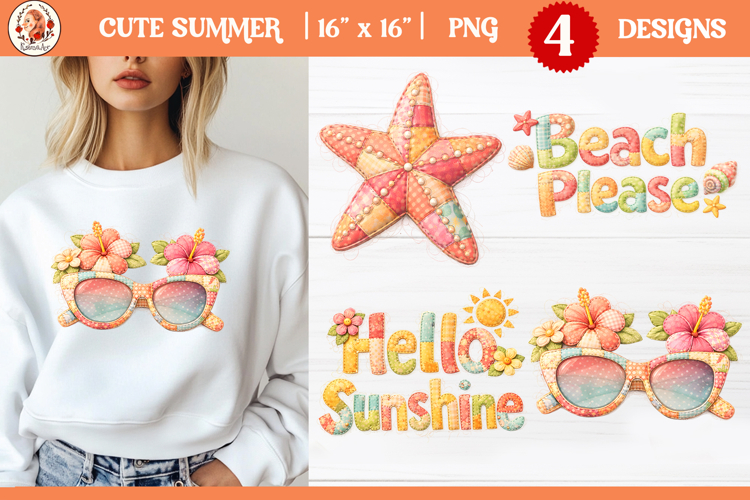 Cute Summer Patchwork Beach Sublimation